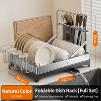 Égouttoir à vaisselle en acier inoxydable 304 201, blanc laiteux naturel, gris anthracite, organisateur de comptoir pour assiettes, bols et tasses