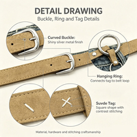 Ceinture en daim personnalisée pour femme avec petite bourse à monnaie détachable et pendentif, boucle métallique, accessoires vestimentaires pour femme