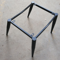 Base de chaise moderne de luxe en métal doré à 4 pieds coniques, support en X croisé pour chaise de salle à manger et tabouret