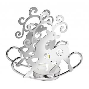 Portavelas con Forma de Reno con Fuente de Luz LED para Decoración Navideña del Hogar, Alimentación Solar DC o por Batería - Product Image 1