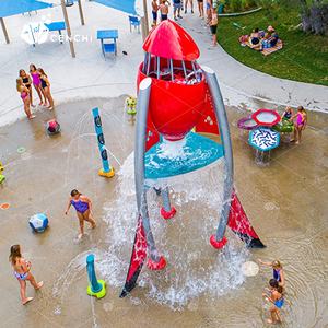 Cenchi équipement de terrain de jeu de <span class=keywords><strong>camping</strong></span> commercial arroseur au sol caractéristiques fusée seau de basculement extérieur île <span class=keywords><strong>d</strong></span>'eau splash pad - Product Image 5