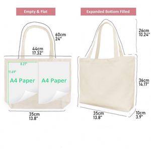 Sac fourre-tout pliable en toile brodée avec poches et fermeture éclair, sac fourre-tout personnalisé avec logo, sacs à main pour femmes, sac fourre-tout réutilisable en tissu doux - Product Image 2