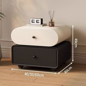 Mesita de noche moderna de madera con cajón de almacenamiento para dormitorio - Product Image 3