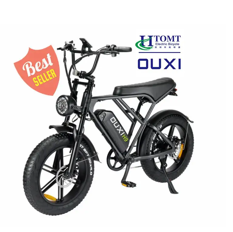 Fatbike OUXI H9 الإصدار e-bike تعليق خلفي للسيارة w دراجة كهربائية OUXI V8 ebike إطار عريض دراجة