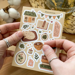 <span class=keywords><strong>Feuille</strong></span> d'autocollants décoratifs personnalisés <span class=keywords><strong>A4</strong></span> A6 brillants découpés à la forme, motif dessin animé mignon, en vinyle transparent imperméable - Product Image 2