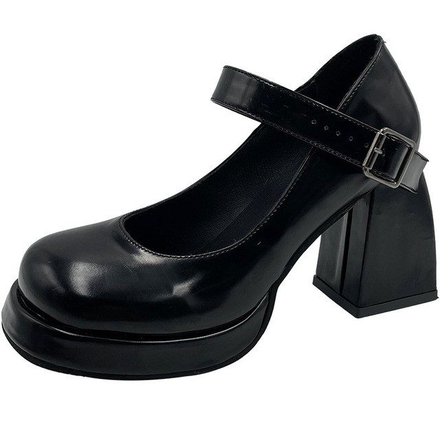 Wholesale Women's Mary Jane Shoes Platform Heels Waterproof Sole Japanese Kawaii Style Leather Elegant French Design