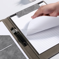 Carpeta de Archivos Personalizada de Piel Sintética PU con Logotipo, Portafolio Corporativo para Organización de Proyectos A4, Portapapeles para Conferencias
