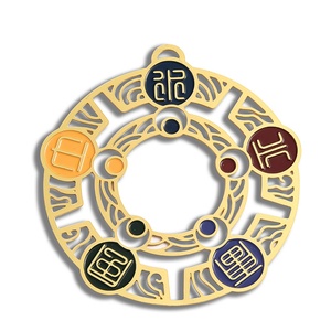 Promotional Gift Creative Soft Enamel Classic Hollow Out Round Shape Metal <b>Bookmark</b> - Product Image 2