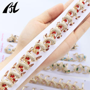 قابل للتعديل 14 قيراط مطلية بالذهب حلقة نمط الكارب للحيوانات للسيدات نمط عصري الأحجار الكريمة الملونة الأحجار الكريمة المصنوعة أساسا من النحاس - Product Image 2