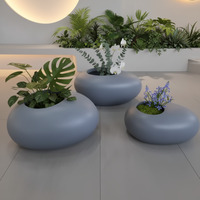 Pot de fleurs rond nordique populaire en imitation galets, écologique, pour intérieur/extérieur, à bon prix pour la maison ou le jardin