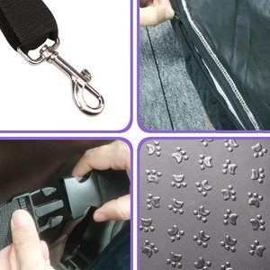 बड़े/मध्यम कुत्ते के बूस्टर बैक सीट बिस्तर 60 एलबीएस पालतू कार सीट में 2 छोटे कुत्तों सहित जिपर यात्रा सुरक्षा कुत्ते कार सीटें शामिल हैं - Product Image 5