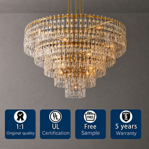 Lámpara de Araña de Cristal K9 Marignan, Redonda y Escalonada, para Sala de Estar de Villa, Iluminación de Diseño, Decoración de Lujo para el Hogar - Product Image 1