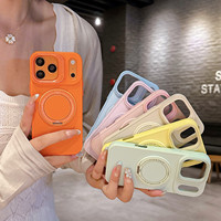Silicone liquide magnétique 360 ° Étui avec support rotatif pour iPhone 17 Pro Max 16 15 14 13 Pro Max, ultra fin, avec béquille pliable, coque de protection