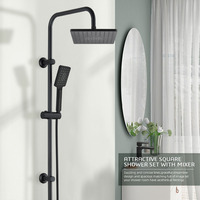 Leelongs Colonne de Douche Murale en Acier Inoxydable, Ensemble de Douche Pluie Noir, Système de Robinet