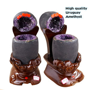Venta al por mayor Uruguay cristal natural amatista geoda tesoro cuenco dinosaurio huevo ornamento - Product Image 2