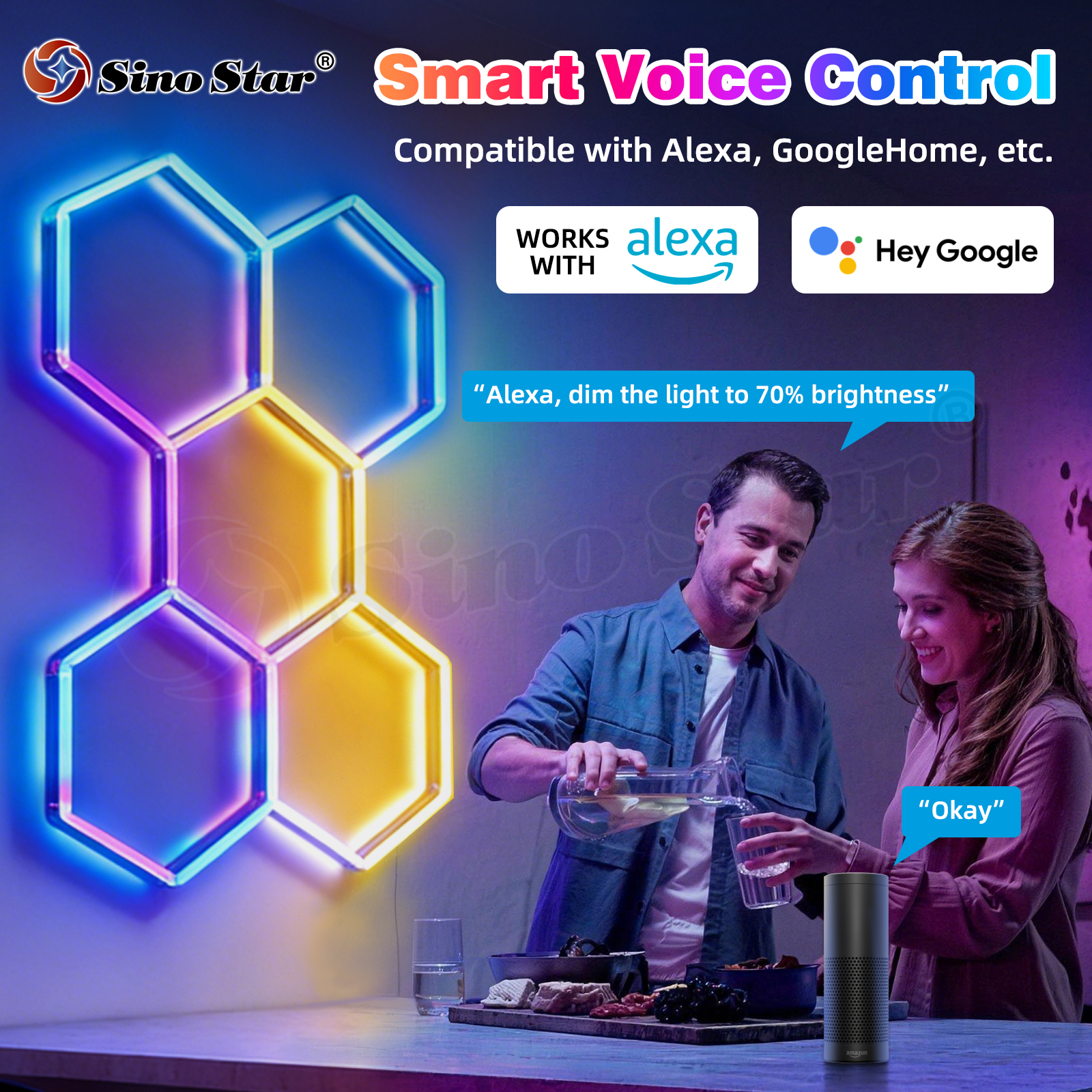 Sound Activated RGB LED Light Music Controlled Atmosphere Lighting Color Changing LED Lamp for Party Bar KTV