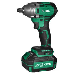 KIMO yüksek kalite fabrika varios 350N satıyor. M fırçasız çekirdek darbe anahtarı siyah ve yeşil 20v anahtarı aleti