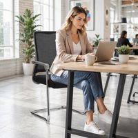 Chaise de bureau ergonomique en maille pour réunions, formations et centres de formation, chaise d'attente pour invités - Fournisseur d'usine