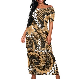 Vestido Casual de Fiesta con Estampado <span class=keywords><strong>Tribal</strong></span> Polinesio 3D para Mujer, Manga Corta, Estilo Islas Samoanas - Product Image 5