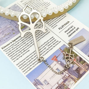 Hoogwaardige gepersonaliseerde logo vergulde eenvoudige metalen bladwijzer, op maat gemaakte luxe metalen bladwijzers - Product Image 2