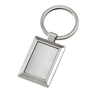 Porte-clés en acier inoxydable avec plaque rectangulaire brillante pour un usage quotidien - Product Image 1