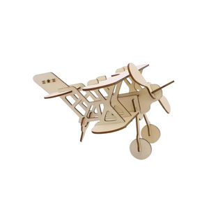 Puzzle 3D <span class=keywords><strong>en</strong></span> <span class=keywords><strong>bois</strong></span> <span class=keywords><strong>biplan</strong></span>, modèle d'<span class=keywords><strong>avion</strong></span> vintage à assembler, jouet éducatif pour enfants - Product Image 4