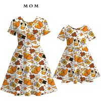 Robe d'été respirante à manches courtes pour fille, motif princesse, assortie mère-fille, collection Halloween, ODM
