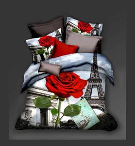 Hot <strong>Sale</strong> 3D Digital Printed eiffel Tower Series 100% Cotton or Polyester Bedding Set Customized <strong>Duvet</strong> Cover Set Oekotex Bedsheet - Product Image 6