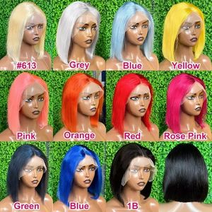Perruque en cheveux humains vierges brésiliens couleur gingembre, dentelle complète, dentelle HD, perruque courte bob pour femmes noires, vente chaude sur <span class=keywords><strong>AliExpress</strong></span> - Product Image 4