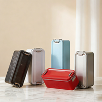 Boîtes en métal personnalisées avec logo imprimé UV pour biscuits, gâteaux, tiramisu, pâtisseries, avec fermeture à boucle coulissante