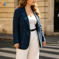 Veste décontractée à manches longues 100 % lin pour femme grande taille 2026, respirante, pour le bureau et le quotidien, vente en gros, OEM, ODM, stock d'usine