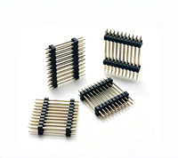Conector de Cabezal de Pines Macho de 2 Filas con Paso de 2.54mm, Vertical 180°, Chapado en Oro, Doble Aislamiento, Ecológico, para Placa PCB