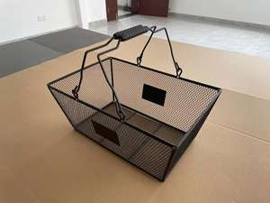 Panier de courses métallique empilable pour supermarché, panier à main en fil métallique pour épicerie - Product Image 3