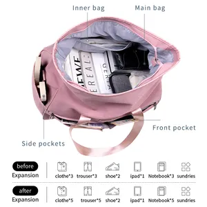 बड़ा मल्टीफंक्शनल वॉटरप्रूफ स्पोर्ट्स बैग जिम एक्सपेंशन डफेल बैग फोल्डेबल ट्रैवल लगेज बैग