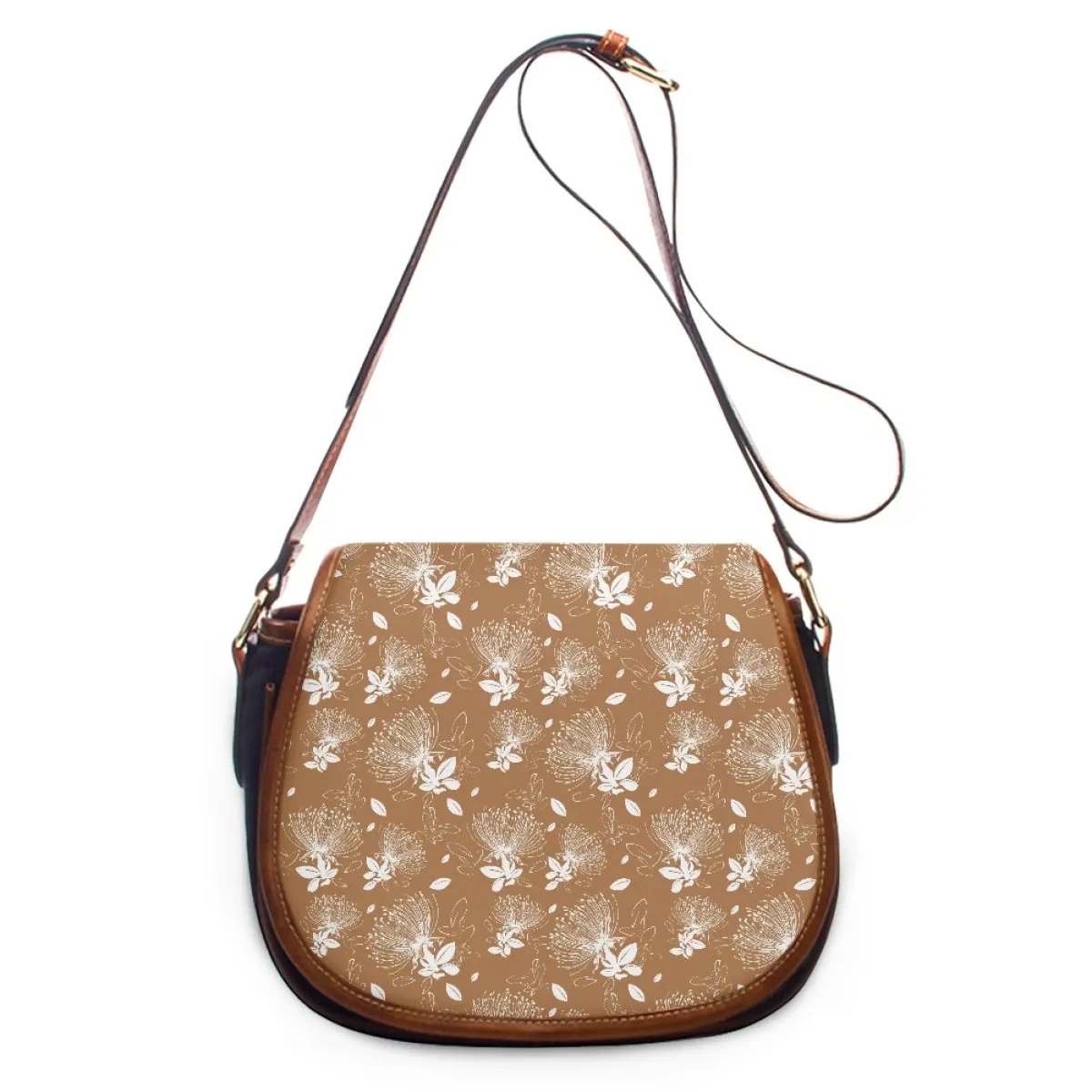 Ohia Lehua individuelle hawaiianische Lehua-Satteltasche 900D Nylon-Handtaschen Mode 2024 neue Damentaschen Druck auf Anfrage Schultertasche