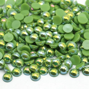 Perlas planas de plástico de 2mm, de alta calidad, Color AB, Media perla redonda, joyería para uñas - Product Image 6