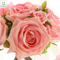 Hoge Kwaliteit Kunstzijde Real Touch Rose Bloemen Boeket Latex Gecoat Faux Wedding Party Verjaardag Decoratieve Bloem Showroom