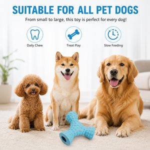 Jouet de puzzle pour <span class=keywords><strong>chien</strong></span> en caoutchouc à trois faces, pour la distribution de croquettes et les activités de mastication quotidiennes à la maison - Product Image 1