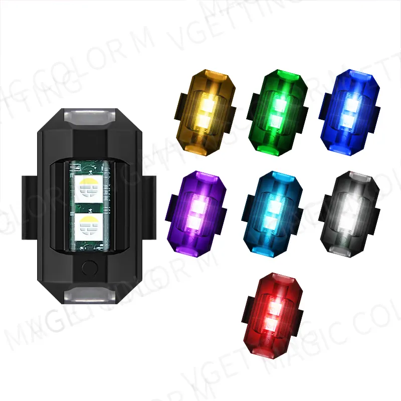 Mini indicador rgb com luz de led, para avião estroboscópico, mini indicador rgb, carregamento usb, drone de motocicleta, caminhão, suv