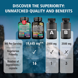 OEM Shilajit lumut laut 7000mg minyak biji hitam 4000mg Ashwagandha 2000mg jahe Shilajit 9000mg kapsul lumut laut <span class=keywords><strong>Herbal</strong></span> - Product Image 6