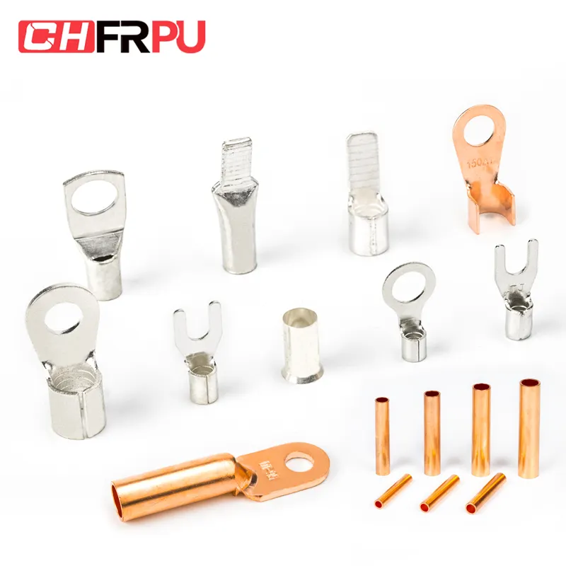 OT Series Tin Plated Copper Connector Cold Pressed circular naked terminal non-insulated ring terminal Crimp Terminal