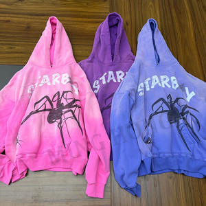 Streetwear personnalisé de diverses couleurs pull à capuche sans cordon de serrage sweats à capuche pour hommes délavés à l'acide - Product Image 1