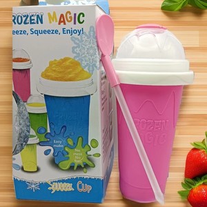 Slushy yapımcısı fincan yaz silikon buz kabı yeniden kullanılabilir buzlu içecek bardakları kapaklı ve saman - Product Image 5