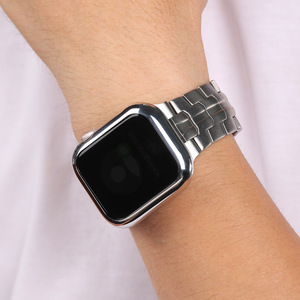 Tschick correa de <span class=keywords><strong>acero</strong></span> inoxidable de lujo para Apple Watch 40mm 41mm 44mm 45mm 49mm cubierta para IWatch Series 8 7 6 5 4 SE Ultra - Product Image 3