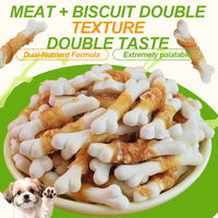 Biscuits enveloppés de poulet, friandises dentaires sans additifs pour chiens, approvisionnement direct d'usine
