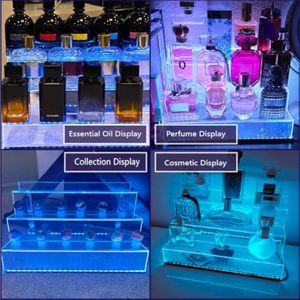 Factory Wholesale Modern Style <b>Clear</b> 3-Tier Acrylic Display Riser <b>Shelf</b> with LED Light - Product Image 6
