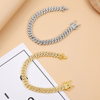 Bracelet Bling Iced Out Style Hip-Hop Miami Cuban Link avec Strass – Chaîne et Maillons Tendance