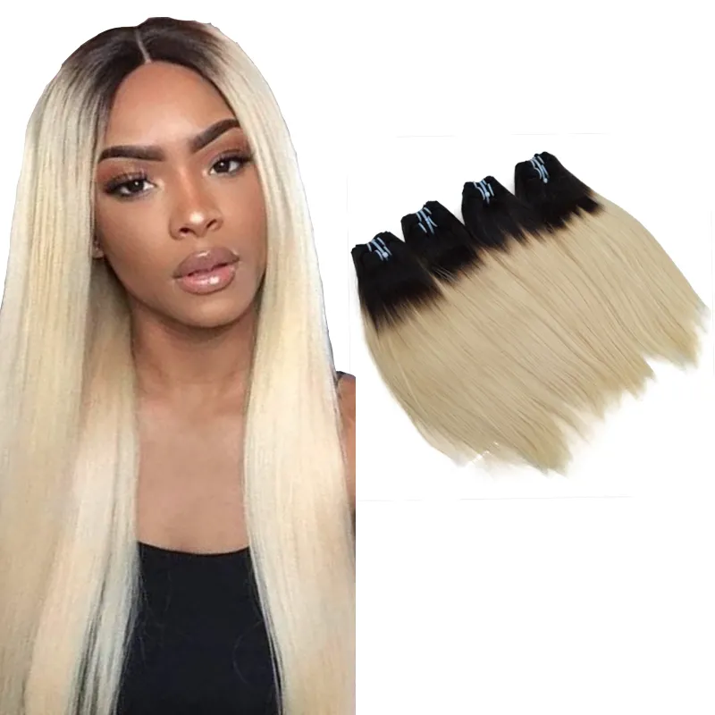 LetsFly 10pcs hair 420gram wholesale cheap 1b/blonde eurarian color hair brazilian remy human hair extension free shipping