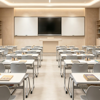 Ensemble Chaise et Table Carrée en Plastique à Trou Unique avec Panier de Rangement pour Livres, Idéal pour Salles de Classe et Étudiants - Vente en Gros