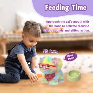 Yuhongtoys giocattolo interattivo arcobaleno gattino Robot gatto giocattolo telecomando per camminare per bambini 3 + Super morbido cotone PP peluche antistress - Product Image 2